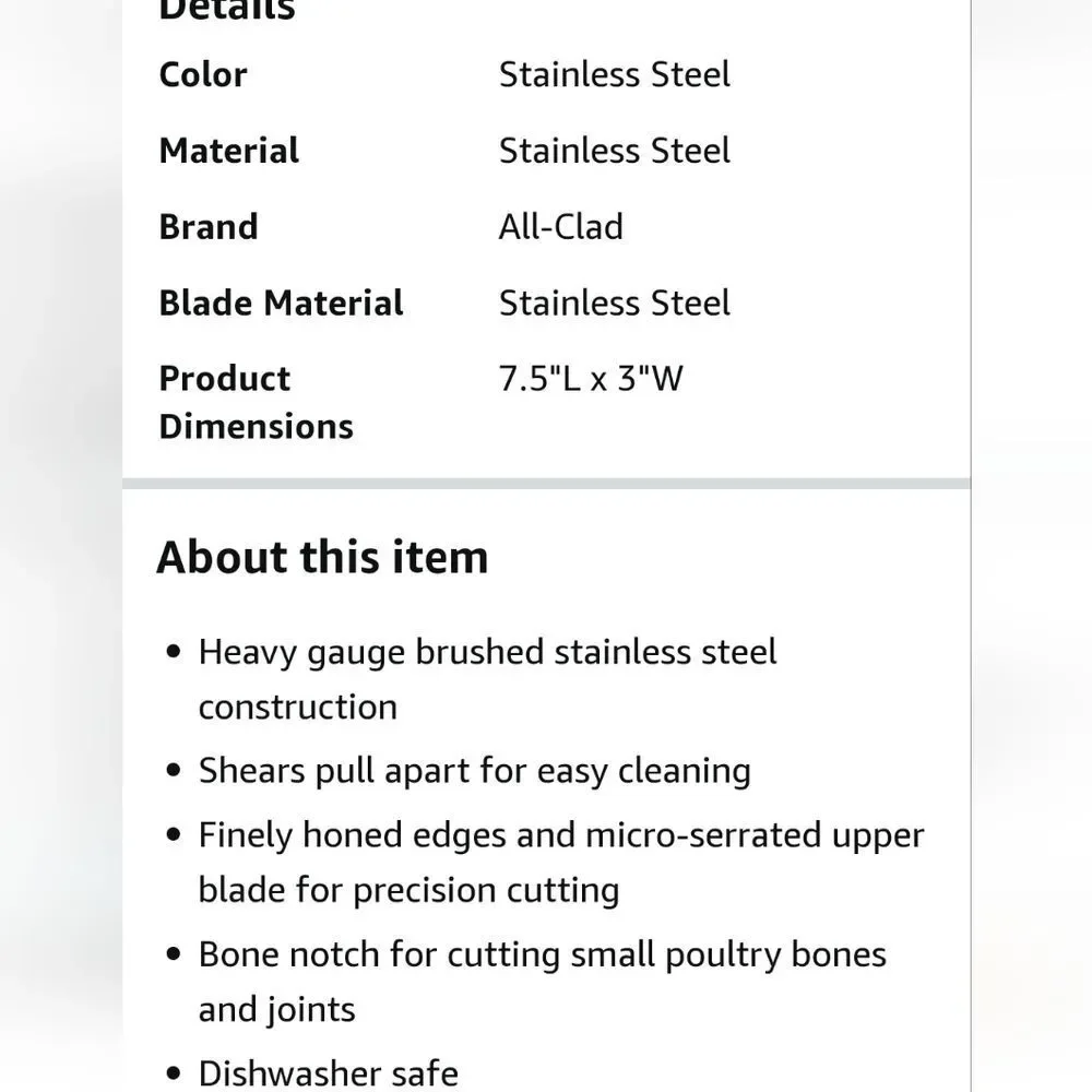 All-Clad Stainless Steel‎ Kitchen Shears